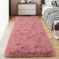 Soft Runner Rugs for Bedroom Hallways, 2x5 Blush Pink Fluffy Shag Throw Area Rug Non Slip for Bedside Dorm, Long Shaggy Furry Carpet for Nursery Living Room