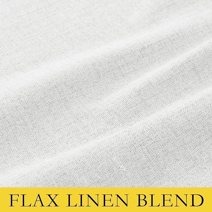 NICETOWN 100% Absolutely Blackout Linen Curtains with Thermal Insulated Liner, Greyish White, 62" Wide, 108" Length Energy Saving Curtains for Living Room 2 Panels Set, Vertical Blinds