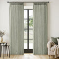 MIULEE Pinch Pleated Thick Linen Curtains 84 Inches Long 2 Panels for Living Room Bedroom, Linen Textured Memory Trained Drapes Pleat Back Tab Light Filtering Sage Green Window Curtains with Hooks