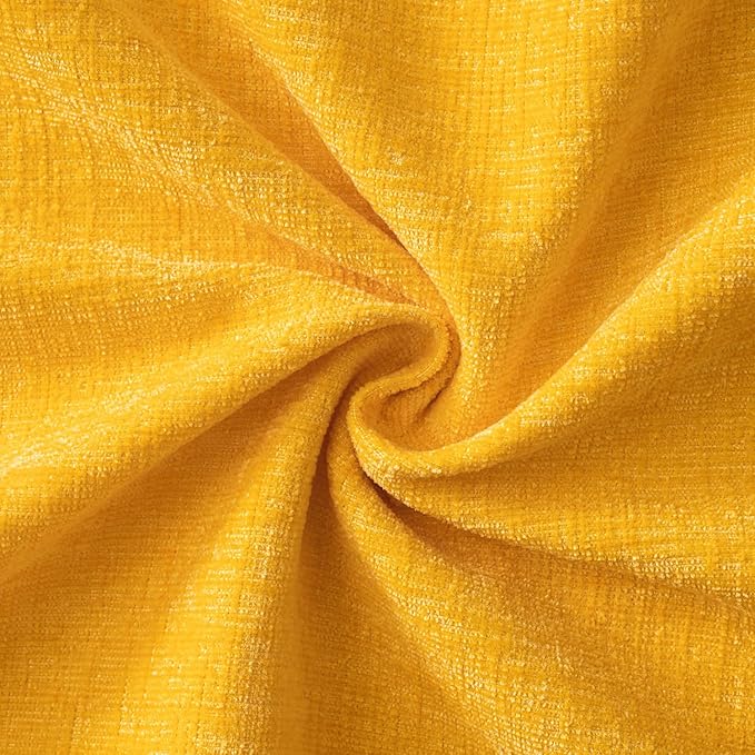 MIULEE Pack of 2 Couch Throw Pillow Covers 18x18 Inch Soft Goose Yellow Chenille Pillow Covers for Sofa Living Room Spring Home Decor Couch Solid Dyed Cases