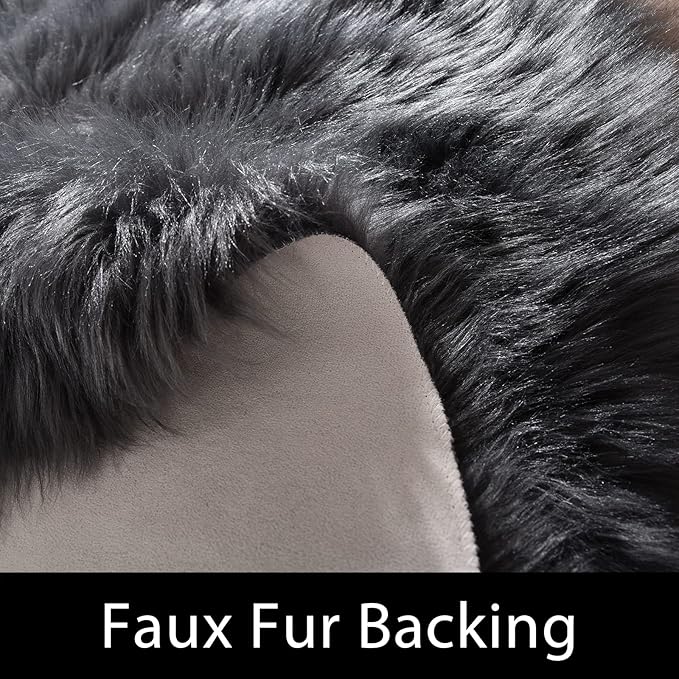Latepis 5x8 Dark Grey Area Rug for Sofa Floor Bedroom Rugs Living Room Rugs Fluffy Fuzzy Rug for Entertainment Room Luxury Home Decor