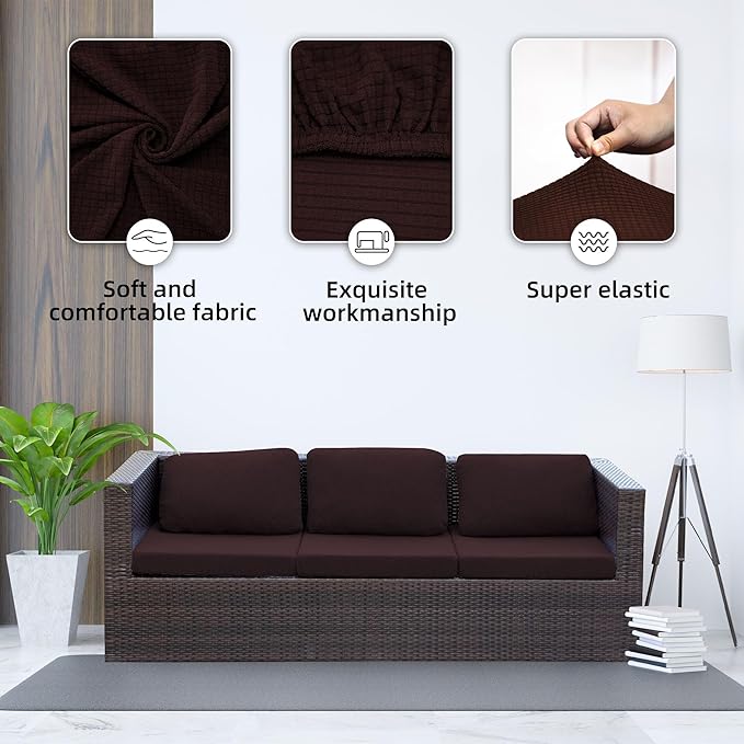 Outdoor Cushion Covers Set,14PCS Patio Furniture Couch Seat Slipcovers, Replacement for Sofa Sectional Chair(Cover，Only)