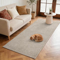 FinRèc 2x6 Washable Runner Rugs for Kitchen Hallway Bedroom, Low Pile Thin Rug Solid Color, Non-Slip Carpet Indoor for Home Decor (Light Tan)