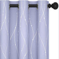 Deconovo Blackout Curtains, Thermal Insulated Soundproof Drapes with Wave Dots Foil Print, 42 x 72 Inch, Set of 2, Machine Washable Window Curtain for Bedroom Living Room Nursery Kitchen, Light Purple
