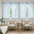 MIULEE Sky Blue Sheer Curtains 63 Inches Long, 4 Panels Set, Light Filtering Rod Pocket Voile Drapes for Living Room and Bedroom, Airy Soft Fabric Window Treatments, 42 x 63 Inches