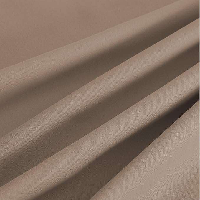 NICETOWN Cappuccino Grommet Drapes - Thermal Insulated Window Treatments for Living Room, Yard, Office, Flat, Hall - Heavy-Duty Construction, 2 Panels, W52 x L95