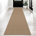 KOZYFLY Long Runners for Hallways 2x12 ft Washable Kitchen Runner Non Slip Rubber Backed Hallway Rugs Cotton Entryway Runner Rug Floor Carpet for Indoor Hall, Backdoor, Kitchen, Tan/Orange/Brown