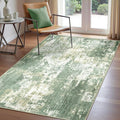 Washable Area Rugs 3'x5' Non-Slip Modern Abstract Soft for Living Room Entryway Bedroom Nursery, Print Pattern, Light Green/Yellow