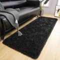 LOCHAS Ultra Soft Indoor Modern Area Rugs Fluffy Living Room Carpets for Children Bedroom Home Decor Nursery Rug 2x6 Feet, Black