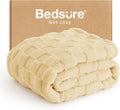 Bedsure GentleSoft Twin Blanket for Bed - Super Soft Cozy Blankets for Kids Girls, Cute Fuzzy Fleece Throws for Bedroom Couch, Light Yellow, 60x80 Inches