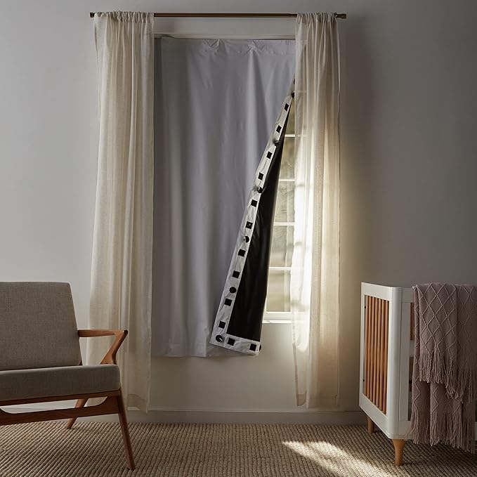 Amazon Basics Portable Room Darkening Light Blocking Blackout Curtain Shade with Suction Cups, 100% Polyester, 50"W x 78"L,White, 1-Pack