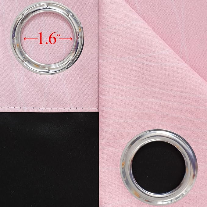Estelar Textiler Grey and Pink Ombre Short Blackout Curtains 36 Inch Long, Thermal Insulated Grommet Small Half Window Drapes for Cafe/Basement/RV Camper/Kitchen, 52Wx36L, 2 Panels