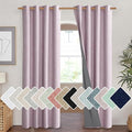 NICETOWN Pink Vintage Linen 100% Blackout Curtains for Living Room, Thermal Insulated Curtains 84“ Long, Noise Reducing Window Treatment Drapes for Hall Room, 52" Wide Per Panel, Set of 2