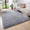 Amearea Premium Soft Fluffy Area Rug Modern Shag Carpet, 3x5 Feet, Fuzzy Shaggy Rugs for Bedroom Living Room Teen Apartment Decor, Comfortable Indoor Furry Dorm Carpets, Grey