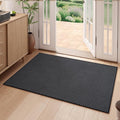 YDKGL 2x3 ft Indoor Door Mat Entryway Rug Non Slip Boho Woven Washable Small Area Rugs Runner, Front Entry Rug Entrance Doormat for Hall Porch Bathroom Kitchen Bedroom, Easy Clean, Black 24"x36"