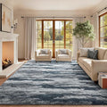 8x10 Ft Extra Large Shag Rugs for Living Room, Tie Dyed Ultra Soft Fluffy Furry Area Rugs for Bedroom Indoor Floor, Aesthetic Carpet for Kids Home Decor (Blue)