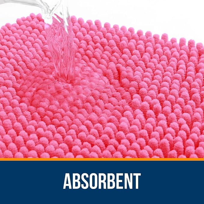OLANLY Bathroom Rugs 24x16, Extra Soft Absorbent Chenille Bath Rugs, Rubber - Image 4