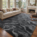 5x7 Ft Large Shag Rugs for Bedroom Living Room, Tie Dyed Ultra Soft Fluffy Furry Area Rug for Indoor Floor, Aesthetic Carpet for Home Decor (Grey)