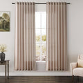 Nanspring Oatmeal Semi Sheer Curtains 72 Inches Long 2 Panels Set for Bedroom Back Tab Rod Pocket Light Filtering Privacy Drapes Cotton Linen Textured Farmhouse Living Room Curtain 52X72 Inches