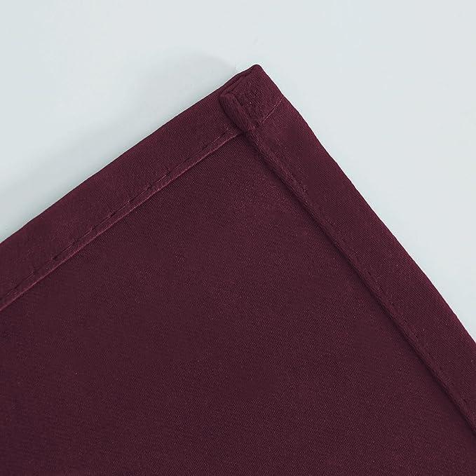 LEMOMO Blackout Curtains 52 x 45 inch/Burgundy Red Curtains Set of 2 Panels/Thermal Insulated Room Darkening Bedroom Curtains