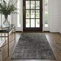 Latte&Fog 3x5 Entryway Rug Indoor, Modern Abstract Washable Area Rug, Boho Non Slip Low Pile Throw Carpet for Indoor Bedroom Bedside, Kitchen, Entry and Living Room - Black