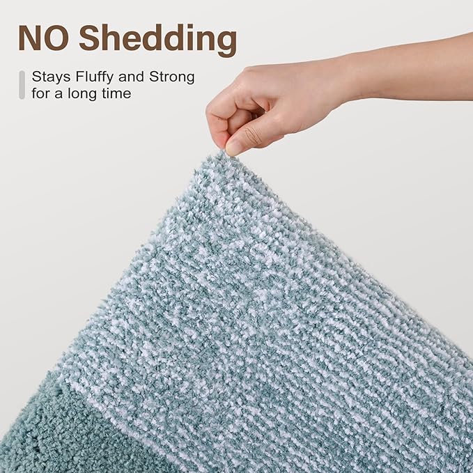 Bathroom Rugs 30x20 Non Slip Washable, Dusty Blue Bath Mat for Bathroom Floor Tub, Soft Absorbent Quick Dry Mats for Shower, Bathtub,Home Decor