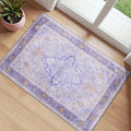 Area Rugs 2'x3' Kitchen Rugs Entry Rug Small Rugs for Entryway Kitchen Bathroom Door Mat Indoor Entrance,Washable Non Slip, Light Purple Brown