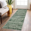Lansny Modern Abstract Runner Rug 2x6, Forest Green Washable Kitchen Runner Non-Slip Soft Hallway Rug Runner Thin Print Faux Wool Carpet for Entryway Bedroom Laundry Room Indoor Home Decor