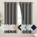 NICETOWN Grizzle Gray Vintage Linen 100% Blackout Curtains for Living Room, Thermal Insulated Curtains 63" Long, Noise Reducing Window Treatment Drapes for Hall Room, 52" Wide Per Panel, Set of 2