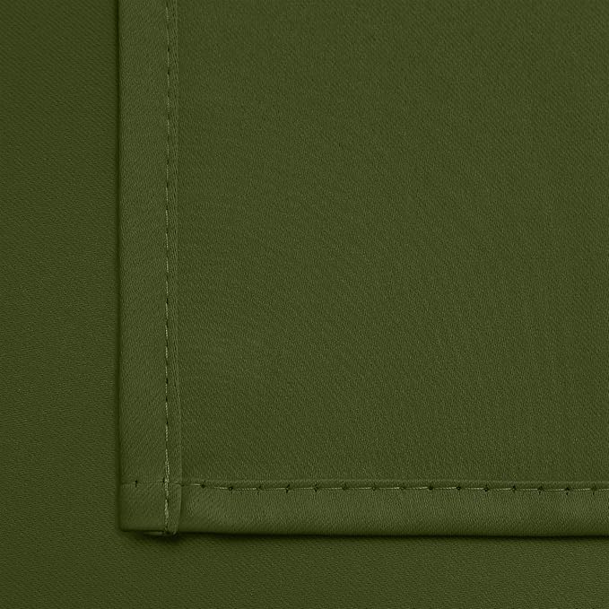 Yakamok Olive Green Curtains 84 Inches Length Blackout Curtain for Bedroom-Green Room Darkening Thermal Insulated Grommet Drapes for Living Room, 62W x 84L,2 Panels