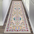 HEBE Washable Hallway Runner Rug 2'x 8' Non Slip Kitchen Rugs Runner,Low Pile Entryway Rug Laundry Room Mat Floral Carpet Runners for Hallways, Kitchen,Bathroom,Laundry,Bedside Rug