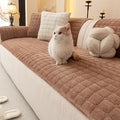 Velvet Couch Covers for Dogs, Dog Sectional Couch Covers, Pet Couchs Cover for 2-3 Seater, Couchs Protector for Dogs, Sectional Sofa Cover for Pet Washable(1PC,Dark Brown,27.6"×70.9")
