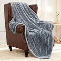 Exclusivo Mezcla Plush Fuzzy Fleece Throw Blanket Extra Large, Super Soft, Fluffy and Warm Blankets for Couch, Bed, All Season (Mixed Navy Blue, 50x70 inches)