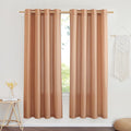 NICETOWN Linen Burlap Burnt Orange Window Treatments, Grommet Thick Privacy Linen Curtains with Light Filtering Drapes for Living Room/Bedroom, Burnt Orange, W55 x L72, 2 Panels
