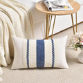 Fancy Homi Set of 1 Dusty Blue Vintage Long Lumbar Decorative Throw Pillow Covers 14x24 Inch for Couch Bed Chair Bedroom, Rustic Retro Square Cushion Case, Modern Farmhouse Boho Living Room Decor