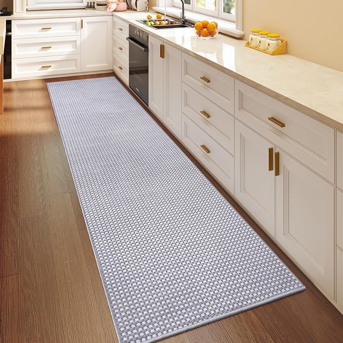 YDKGL Boho 2x8 ft Runners for Hallways Extra Long Woven Washable Kitchen Runner Mat Rugs Non Slip, Soft Entryway Laundry Hall Floor Runner Carpet for Indoor Backdoor Bedroom Hallway Living Room, Gray