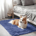 OLANLY 2x3 Machine Washable Small Bedside Rug, Soft Fluffy Shaggy Entryway Throw Rugs for Bedroom, Living Room, Indoor Floor Carpet for Kids Girls and Boys, Home Decor Aesthetic, Denim Blue