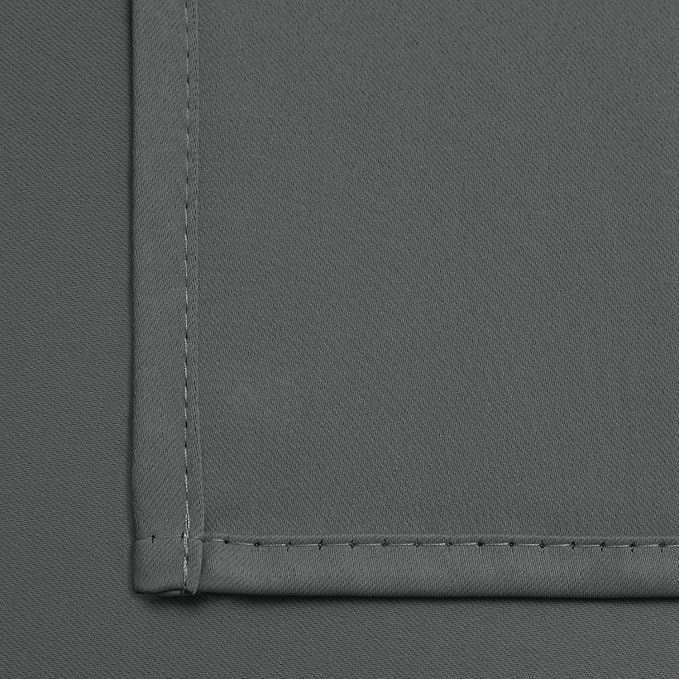Yakamok Room Darkening Drapes Blackout Curtains Thermal Insulated Grommet Curtain Panels for Bedroom, 38W x 54L,Dark Grey,One Pair