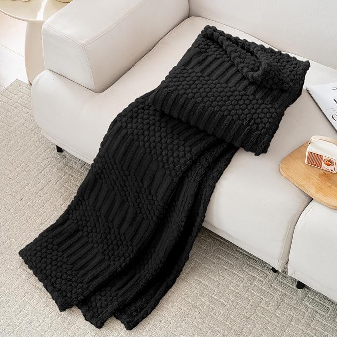 90x104 Inch Black King Size Blanket - Soft & Fluffy Fleece, Neutral Tan Color, Cute & Aesthetic, Perfect for Sofa, Couch, Bed, Living Room & Bedroom, All-Season Use, Plush & Cozy Decorative Blanket
