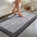 60x24 Long Bathroom Rugs Washable Non Slip, Grey Bath Mat for Bathroom Floor Tub, Soft Absorbent Quick Dry Mats for Shower,Bathtub,Home Decor