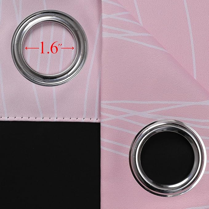 Estelar Textiler Pink and Teal Blackout Curtains for Kids Room, Full Room Darkening Grommet Ombre Curtains for Bedroom, Thermal Insulated Light Blocking Gradient Drapes, 52Wx63L, 2 Panels