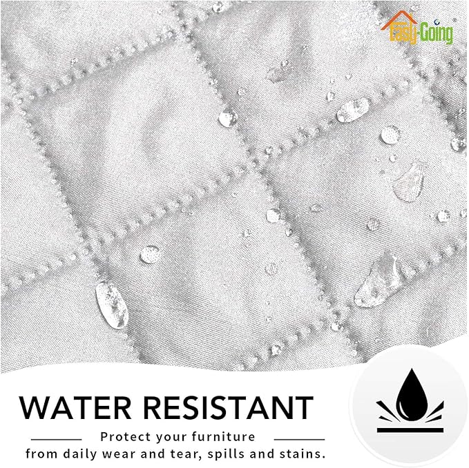 Easy-Going Oversized Recliner Cover Reversible Couch Cover Sofa Cover for Living Room Water Resistant Furniture Protector with Elastic Straps for Pets Dog (Oversized Recliner, White/White)