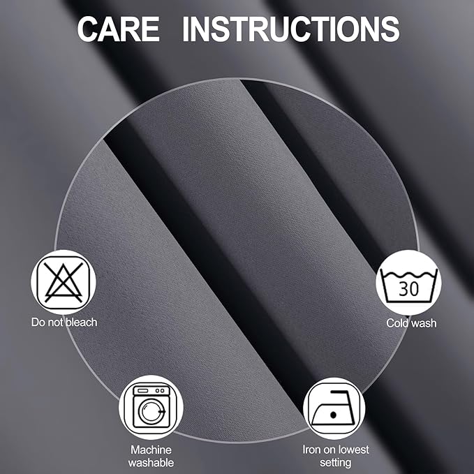 LEMOMO Grey Blackout Curtains 42 x 72 Inch Length/Set of 2 Curtain Panels/Thermal Insulated Room Darkening Blackout Curtains for Bedroom