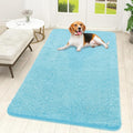 OLANLY Dog Door Mat for Muddy Paws 59x32, Absorbs Moisture and Dirt, Absorbent Non-Slip Washable Doormat, Quick Dry Chenille Mud Mat for Dogs, Entry Indoor Entryway Carpet for Inside Floor, Blue