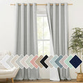 NICETOWN Grey Long Linen Full Shade Panels, 52" Wide x 95" Long, Pair of Thermal Insulated & Energy Efficiency Blackout Curtains for Living Room Windows, Lined Silky Performance Window Dressing