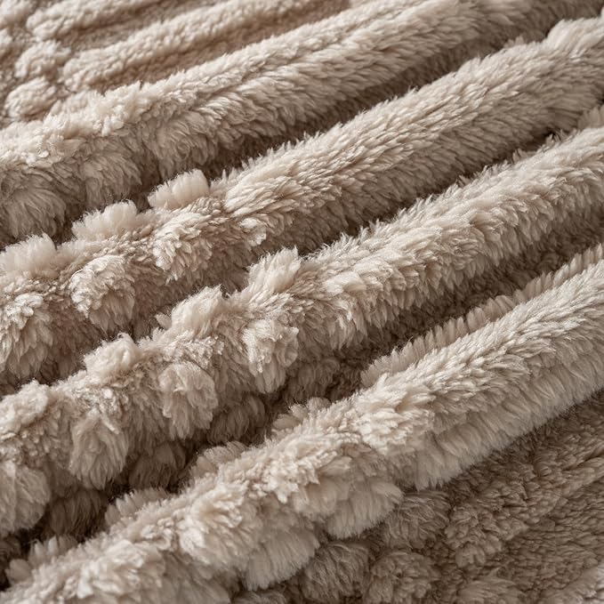 60x80 Inch Brown Twin Blanket - Soft & Fluffy Fleece, Neutral Tan Color, Cute & Aesthetic, Perfect for Sofa, Couch, Chair, Bed, Living Room & Bedroom, All-Season Use, Plush & Cozy Decorative Blanket