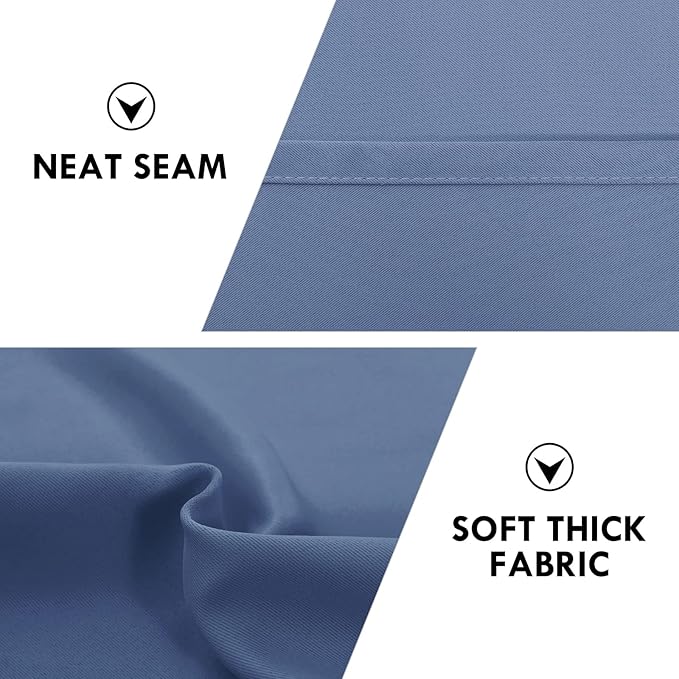 DWCN Blackout Curtains – Thermal Insulated, Energy Saving & Noise Reducing Bedroom and Living Room Curtains, Dusty Blue, W 52x L 84 Inch, Set of 2 Rod Pocket Curtain Panels