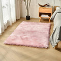 duduta Pink Faux Sheepskin Fur Rug 3x5 ft, Fluffy Shag Girls Bedroom Dorm Nursery Playroom Carpet Rug Non Slip Washable