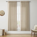 Nanspring Taupe Burlywood Curtains 72 Inches Long for Living Room Burlap Linen Textured Light Filtering Semi Sheer Curtains Back Tab Privacy Country Farmhouse Curtain for Bedroom 52x72, 2 Panels