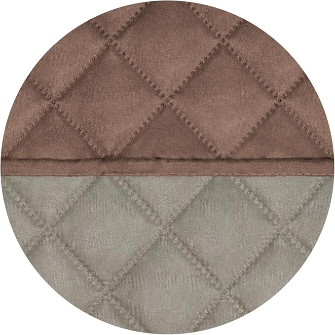 PureFit Reversible Quilted Sofa Cover, Water Resistant Slipcover Furniture Protector, Washable Couch Cover with Non Slip and Elastic Straps for Kids, Dogs, Pets (Oversized Loveseat, Brown/Beige)
